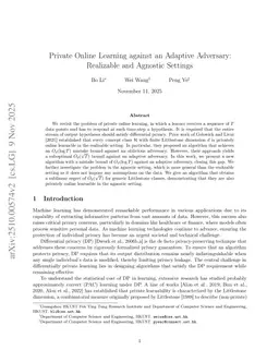 Private Online Learning against an Adaptive Adversary: Realizable and Agnostic Settings