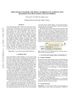 When Silence Matters: The Impact of Irrelevant Audio on Text Reasoning in Large Audio-Language Models