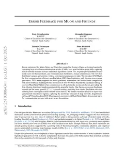 Error Feedback for Muon and Friends