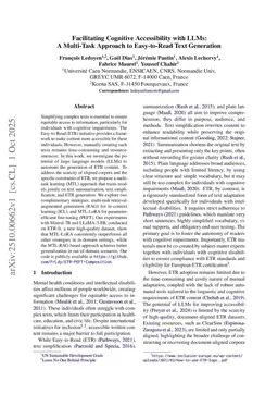 Facilitating Cognitive Accessibility with LLMs: A Multi-Task Approach to Easy-to-Read Text Generation