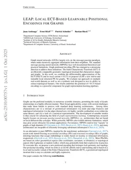 LEAP: Local ECT-Based Learnable Positional Encodings for Graphs