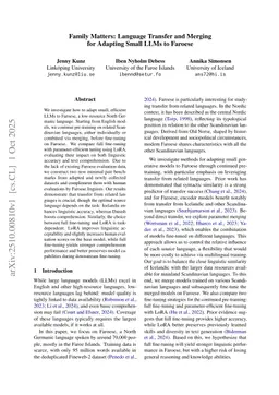 Family Matters: Language Transfer and Merging for Adapting Small LLMs to Faroese