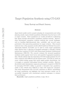 Target Population Synthesis using CT-GAN