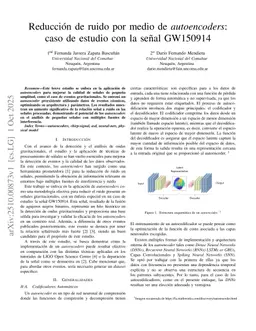 Reducción de ruido por medio de autoencoders: caso de estudio con la señal GW150914