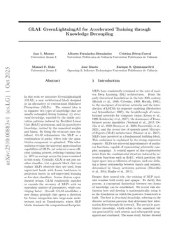 GLAI: GreenLightningAI for Accelerated Training through Knowledge Decoupling