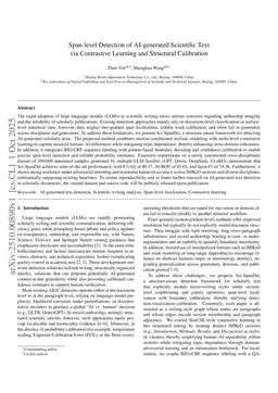 Span-level Detection of AI-generated Scientific Text via Contrastive Learning and Structural Calibration