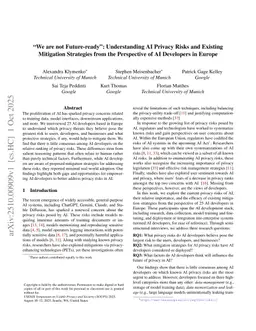 "We are not Future-ready": Understanding AI Privacy Risks and Existing Mitigation Strategies from the Perspective of AI Developers in Europe