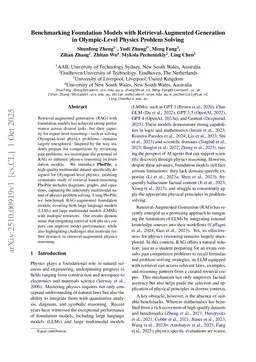 Benchmarking Foundation Models with Retrieval-Augmented Generation in Olympic-Level Physics Problem Solving