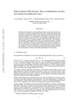 Equivariant Splitting: Self-supervised learning from incomplete data