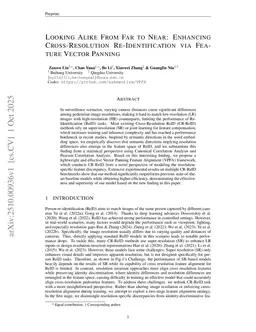 Looking Alike From Far to Near: Enhancing Cross-Resolution Re-Identification via Feature Vector Panning