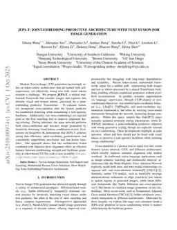 JEPA-T: Joint-Embedding Predictive Architecture with Text Fusion for Image Generation