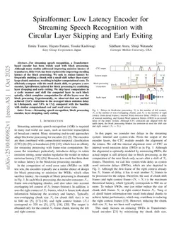 Spiralformer: Low Latency Encoder for Streaming Speech Recognition with Circular Layer Skipping and Early Exiting