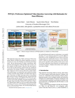POVQA: Preference-Optimized Video Question Answering with Rationales for Data Efficiency