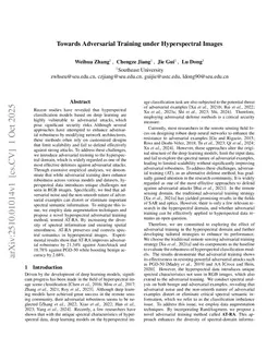 Towards Adversarial Training under Hyperspectral Images