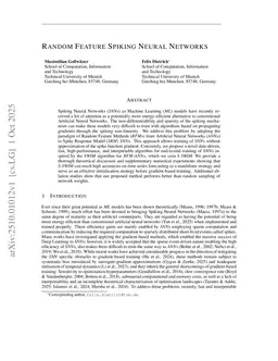 Random Feature Spiking Neural Networks