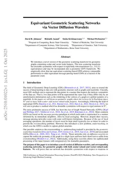 Equivariant Geometric Scattering Networks via Vector Diffusion Wavelets
