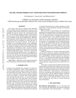 Secure and reversible face anonymization with diffusion models