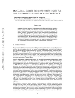 Dynamical system reconstruction from partial observations using stochastic dynamics