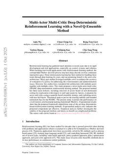 Multi-Actor Multi-Critic Deep Deterministic Reinforcement Learning with a Novel Q-Ensemble Method