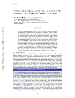 Theory of Scaling Laws for In-Context Regression: Depth, Width, Context and Time