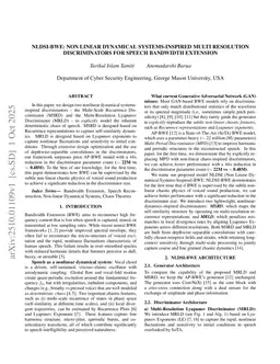 NLDSI-BWE: Non Linear Dynamical Systems-Inspired Multi Resolution Discriminators for Speech Bandwidth Extension