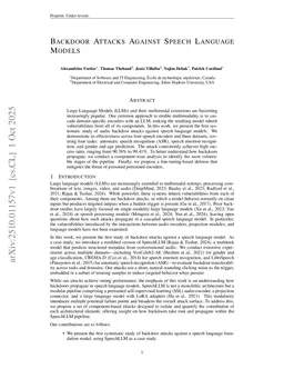 Backdoor Attacks Against Speech Language Models