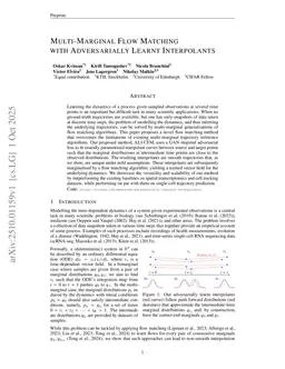 Multi-Marginal Flow Matching with Adversarially Learnt Interpolants