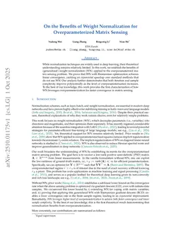 On the Benefits of Weight Normalization for Overparameterized Matrix Sensing