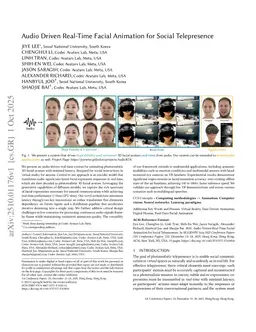 Audio Driven Real-Time Facial Animation for Social Telepresence