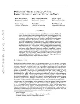 Dirichlet-Prior Shaping: Guiding Expert Specialization in Upcycled MoEs