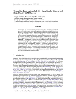 Control the Temperature: Selective Sampling for Diverse and High-Quality LLM Outputs