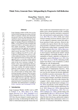 Think Twice, Generate Once: Safeguarding by Progressive Self-Reflection