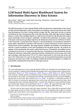 LLM-based Multi-Agent Blackboard System for Information Discovery in Data Science