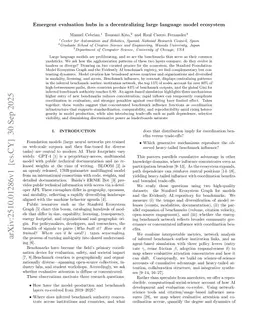 Emergent evaluation hubs in a decentralizing large language model ecosystem