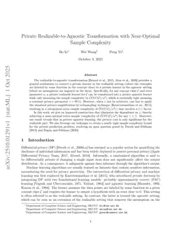 Private Realizable-to-Agnostic Transformation with Near-Optimal Sample Complexity