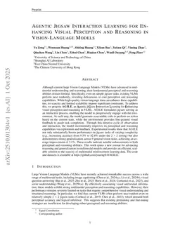 Agentic Jigsaw Interaction Learning for Enhancing Visual Perception and Reasoning in Vision-Language Models