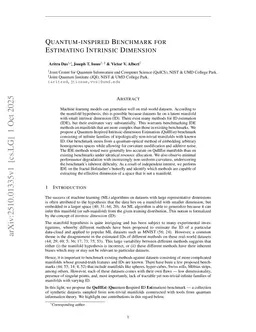 Quantum-inspired Benchmark for Estimating Intrinsic Dimension