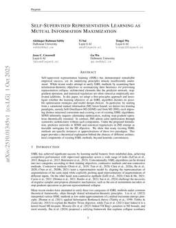 Self-Supervised Representation Learning as Mutual Information Maximization
