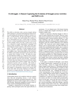 EvoStruggle: A Dataset Capturing the Evolution of Struggle across Activities and Skill Levels
