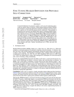 Fine-Tuning Masked Diffusion for Provable Self-Correction