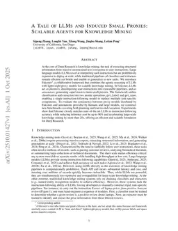 A Tale of LLMs and Induced Small Proxies: Scalable Agents for Knowledge Mining