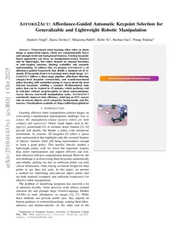 AFFORD2ACT: Affordance-Guided Automatic Keypoint Selection for Generalizable and Lightweight Robotic Manipulation
