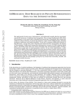 IoDResearch: Deep Research on Private Heterogeneous Data via the Internet of Data