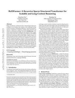 ReSSFormer: A Recursive Sparse Structured Transformer for Scalable and Long-Context Reasoning
