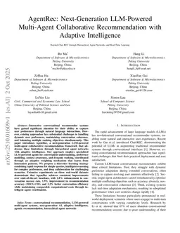 AgentRec: Next-Generation LLM-Powered Multi-Agent Collaborative Recommendation with Adaptive Intelligence