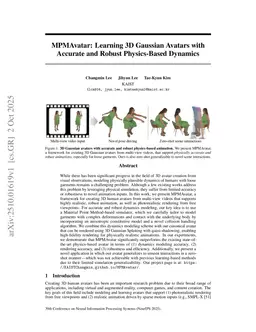 MPMAvatar: Learning 3D Gaussian Avatars with Accurate and Robust Physics-Based Dynamics