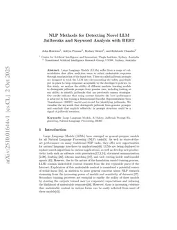 Machine Learning for Detection and Analysis of Novel LLM Jailbreaks