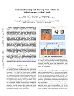 FailSafe: Reasoning and Recovery from Failures in Vision-Language-Action Models