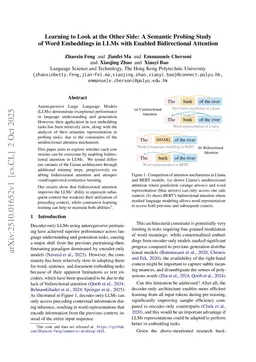Learning to Look at the Other Side: A Semantic Probing Study of Word Embeddings in LLMs with Enabled Bidirectional Attention