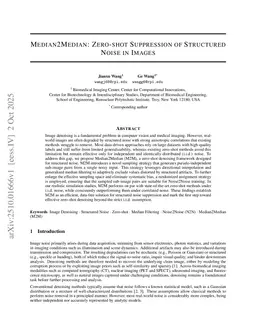 Median2Median: Zero-shot Suppression of Structured Noise in Images